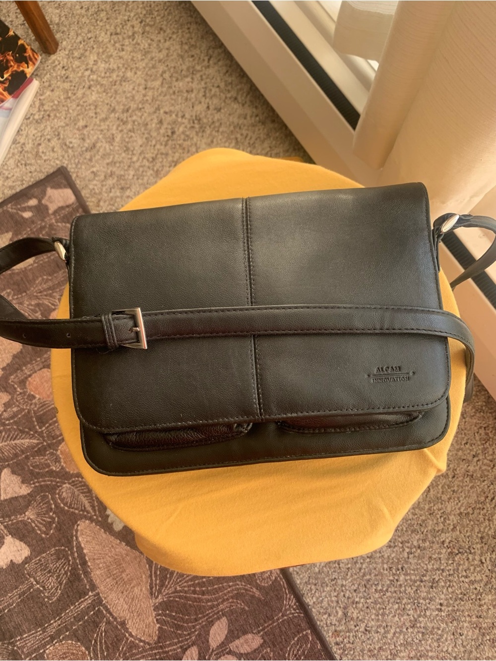 Black Leather Crossbody Bag
